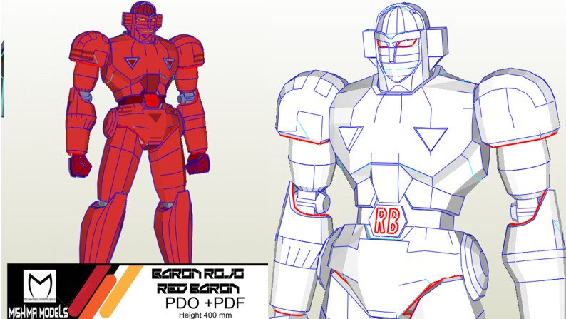 Paper Model Red Baron Papercraft pdo pdf Anime Red Baron (baron rojo) - Etsy España