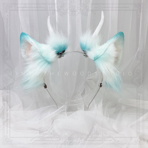 IN-STOCK | Dragon Haku ears + horn : spirit away | white wolf ears