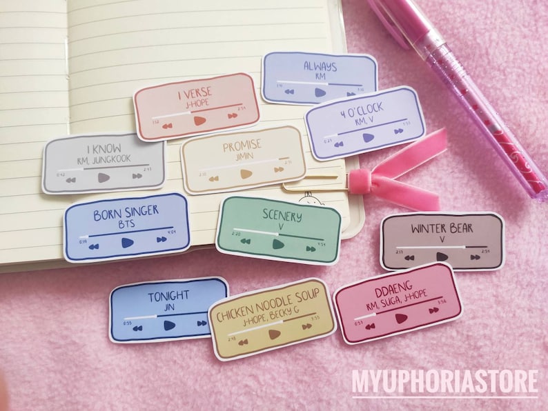 BTS PLAYLIST: vocal & rap line solo songs sticker flakes // | Etsy
