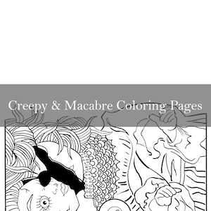 From Beware The Dolls Coloring Book: Dolls Intro Page 1 - Doll Room - Instant Download - creepy Halloween Samhain scary horror spooky