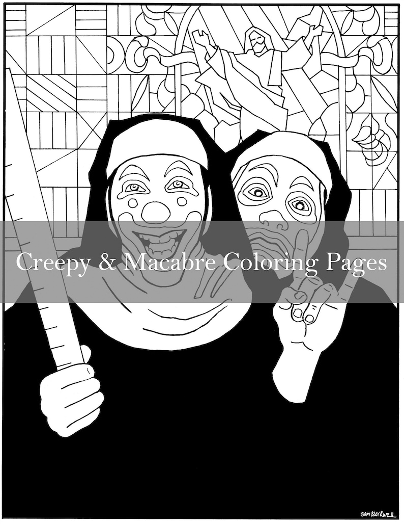 From the Coulrophobia Coloring Book: Clowns Page 17 - Fun Nuns ...