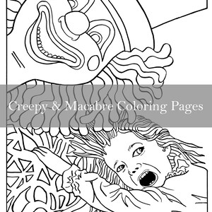From Beware The Dolls Coloring Book: Dolls Page 15 - They&#39;re Here - Instant Download - creepy Halloween Samhain scary horror spooky
