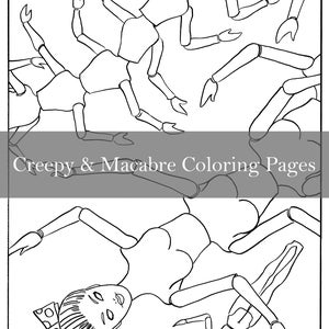 From Beware The Dolls Coloring Book: Dolls Page 7 - Centipede Barbie - Instant Download - creepy Halloween Samhain scary horror spooky