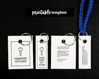 Printable keychain tags. DIY display tags with small parts warning.