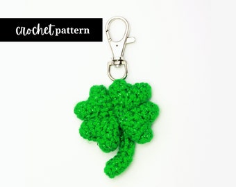 Lucky Clover Keychain — Amigurumi Crochet Pattern — English Only Instructions PDF