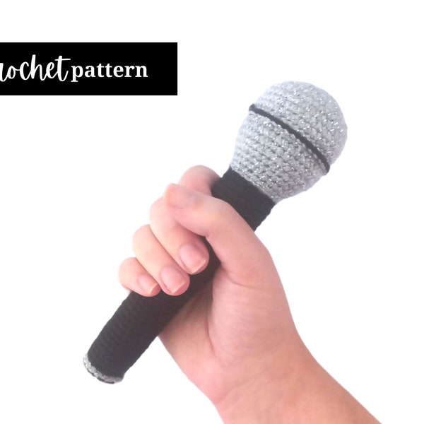 Microphone Prop — Amigurumi Crochet Pattern — English Only Instructions PDF — Microphone Crochet Pattern