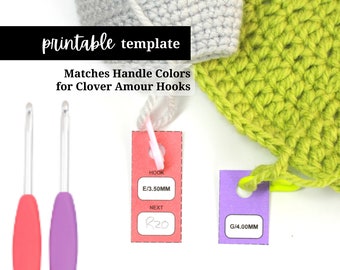 Hook Size & Round/Row Reminders For Clover Amour Hooks Full Set — Organize Your WIPs!