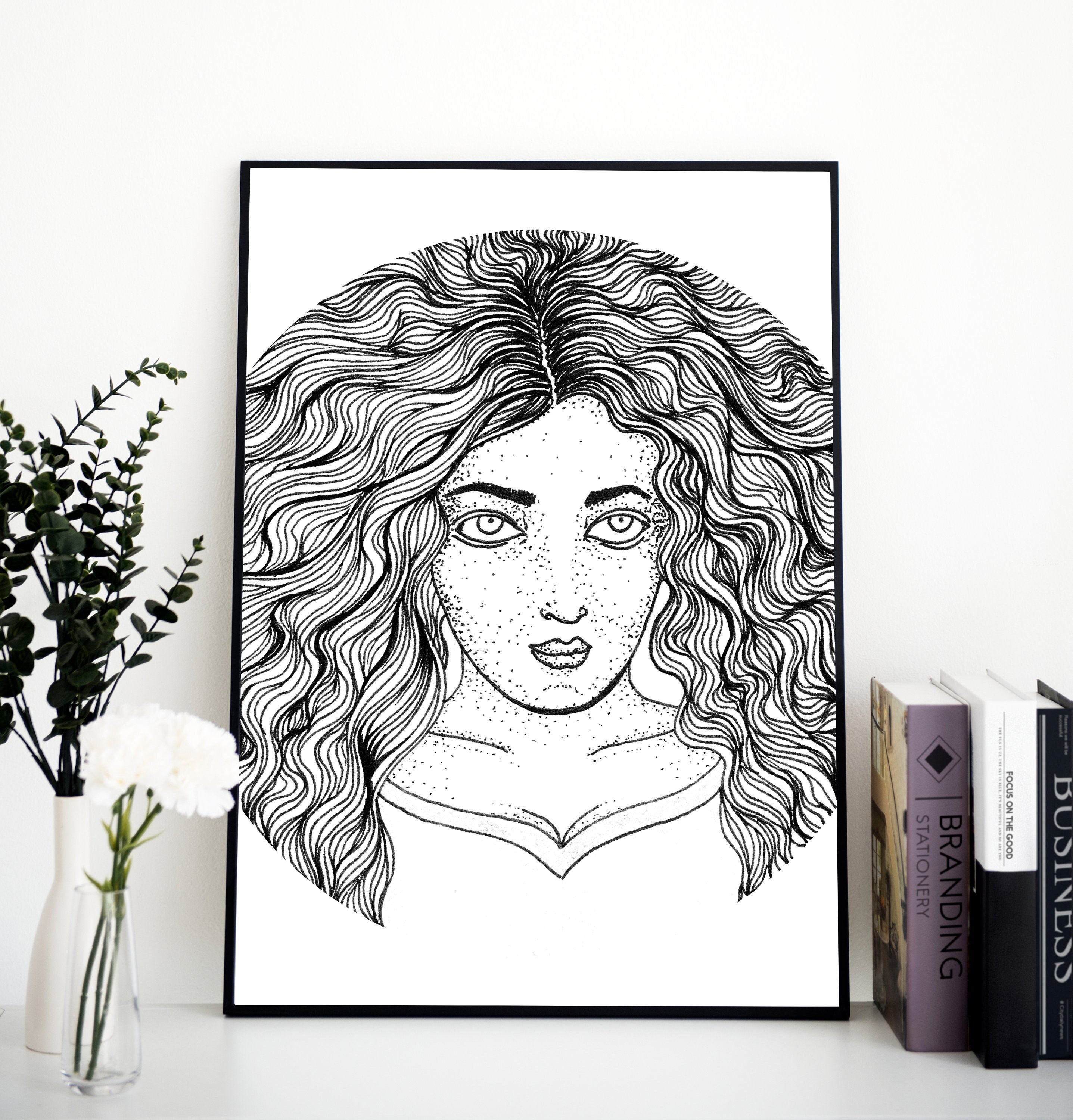 Line Art. Minimal decor original printable wall art Etsy