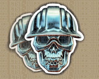 Chrome Skull Sticker