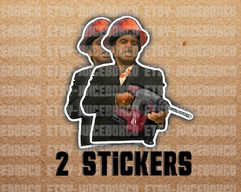 Construction Worker Rotary Drill Sticker or Magnet