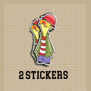 Funny Nostalgic Construction Worker Sticker or Magnet