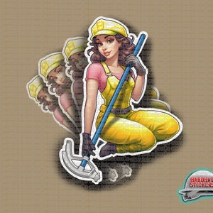 Construction Pinup 7 Sticker