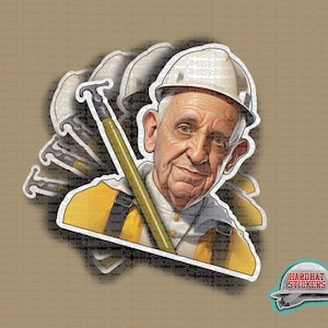 Lineman Pope Stickers or Magnets