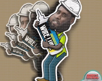 Pegatina o imán para casco con meme divertido de Diddy Wire Lube