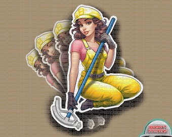 Construction Pinup 7 Sticker