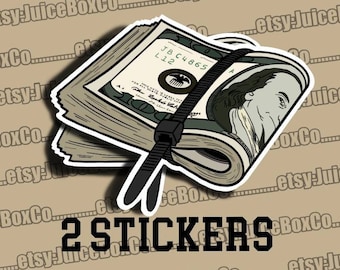 Money zip tie Hard Hat Sticker or Magnet