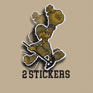 Gold Scrooge Jumpman Electrician With Bender Hard Hat Sticker or Magnet