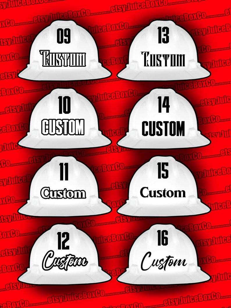 Hard Hat Custom Name Decals 02 Etsy