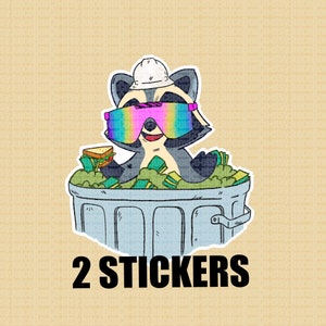 Trash Panda Hard Hat Sticker or Magnet