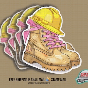 Female Work Boots Sticker