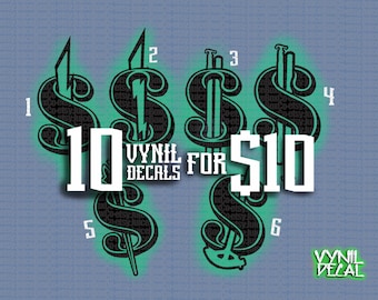 Trade Dollar Symbol Vinyl Hard Hat Decals