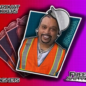 Big Meech Funny Meme Construction Hard Hat Sticker or Magnet