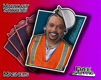 Big Meech Funny Meme Construction Hard Hat Sticker or Magnet