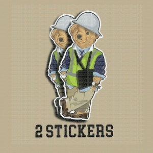 The Project Manager Bear Hard Hat Sticker or Magnet
