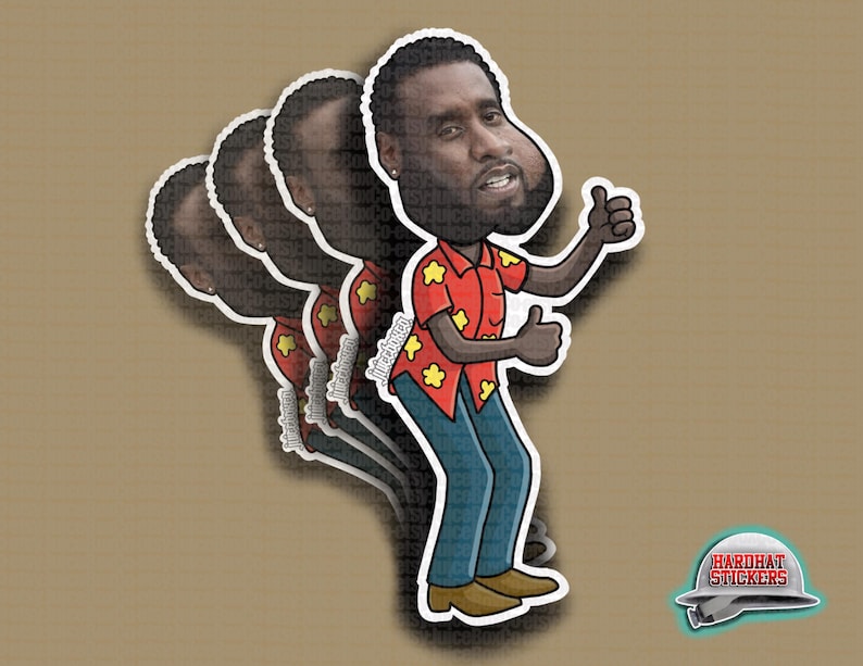 Puede incluir: Una pegatina con una ilustraci&oacute;n de dibujos animados de un hombre con piel oscura que lleva una camisa roja con flores amarillas y pantalones vaqueros azules. Est&aacute; haciendo un pulgar hacia arriba. La pegatina forma parte de un conjunto de cuatro pegatinas, todas con la misma imagen pero con ligeras variaciones en la pose. La pegatina est&aacute; etiquetada como "Hardhat Stickers".