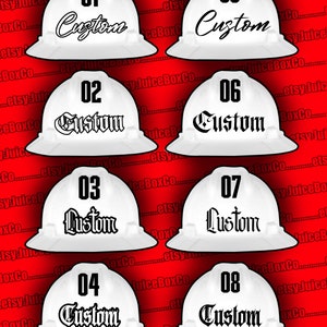 Hard Hat Custom Name Decals 02