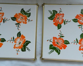 Vintage 70s MEISSEN Trivet, Porcelain Tile, Hot Plate Pad