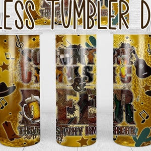 Country Music And Beer PNG, Seamless Tumbler Wrap, Tumbler Design, Tumbler PNG, Sublimation Tumbler, PNG 2022, Country Music, 20 oz