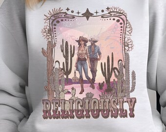 Sudadera Religiosa, Suéter, Talla Unisex, Diseño Frontal, Regalo para Ella, Letras, Camisa, Música Country, Cactus, Vaquera, Occidental