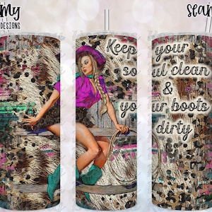 Cowgirl Boots PNG, Seamless Tumbler Wrap, Tumbler Design, 20 oz Tumbler PNG, Sublimation Tumbler, Country Music, PNG 2021