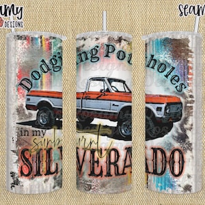 Dodging Potholes PNG, Seamless Tumbler Wrap, Tumbler Design, Tumbler PNG, Sublimation Tumbler, PNG 2022, Country Music, 20 oz