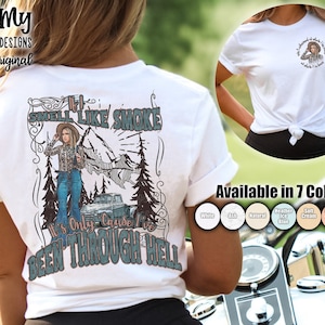 Smell Like Smoke Tee, Bella Canvas Tee, Unisex Tee, Front & Back Design, Matching Pocket, Concert Shirt, Country Music T Shirt, Western