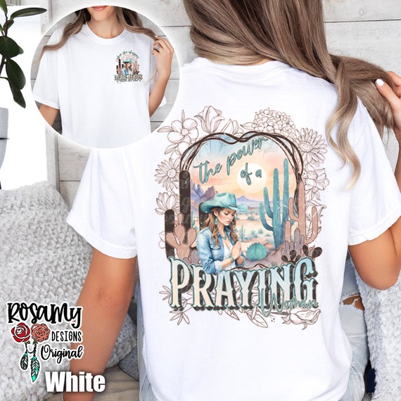 Praying Woman Tee, Comfort Colors, Oversized, Front and Back