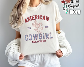 American Cowgirl, T Shirt, Western, Comfort Colors Tee, Oversized Tee, Front Design, Country Music, Gift For Her, Distressed