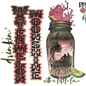 Watermelon Moonshine PNG, Sublimation PNG, Design Download, Sublimation Transfer, Retro Sublimation, Country Western, Country Music