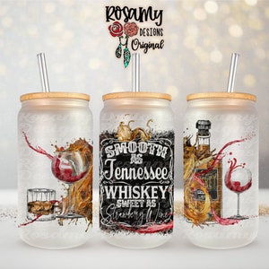 Glatt wie Tennessee Whisky PNG, 16 Unze Libbey Glasdosenverpackung, Becher Design, Becher PNG, Sublimationsbecher, Countrymusik, 16 Unze