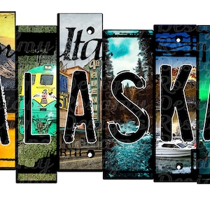 Alaska PNG, Sublimation PNG, License Plate, TShirt Design, Design Download, Sublimation Transfer, Retro Sublimation