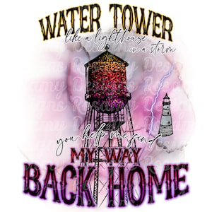 Water Tower PNG, Sublimation PNG, TShirt Design, Design Download, Sublimation Transfer, Retro Sublimation, Country Western