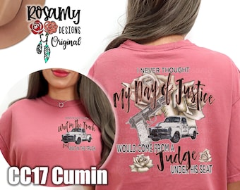 Wait In The Truck Tee, Comfort Colors Tee, Oversized Tee, Front And Back Design, Matching Pocket Design, Country Music T Shirt, Western