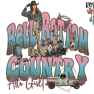 Bell Bottom Country PNG, Heart Like A Truck, Hold My Halo, Watermelon Moonshine, Atta Girl, Sublimation, Design Download, Country Music