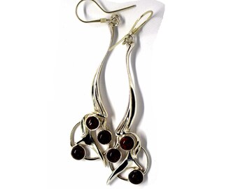 Bernstein Sterlingsilber Ohrringe: Vintage European Style