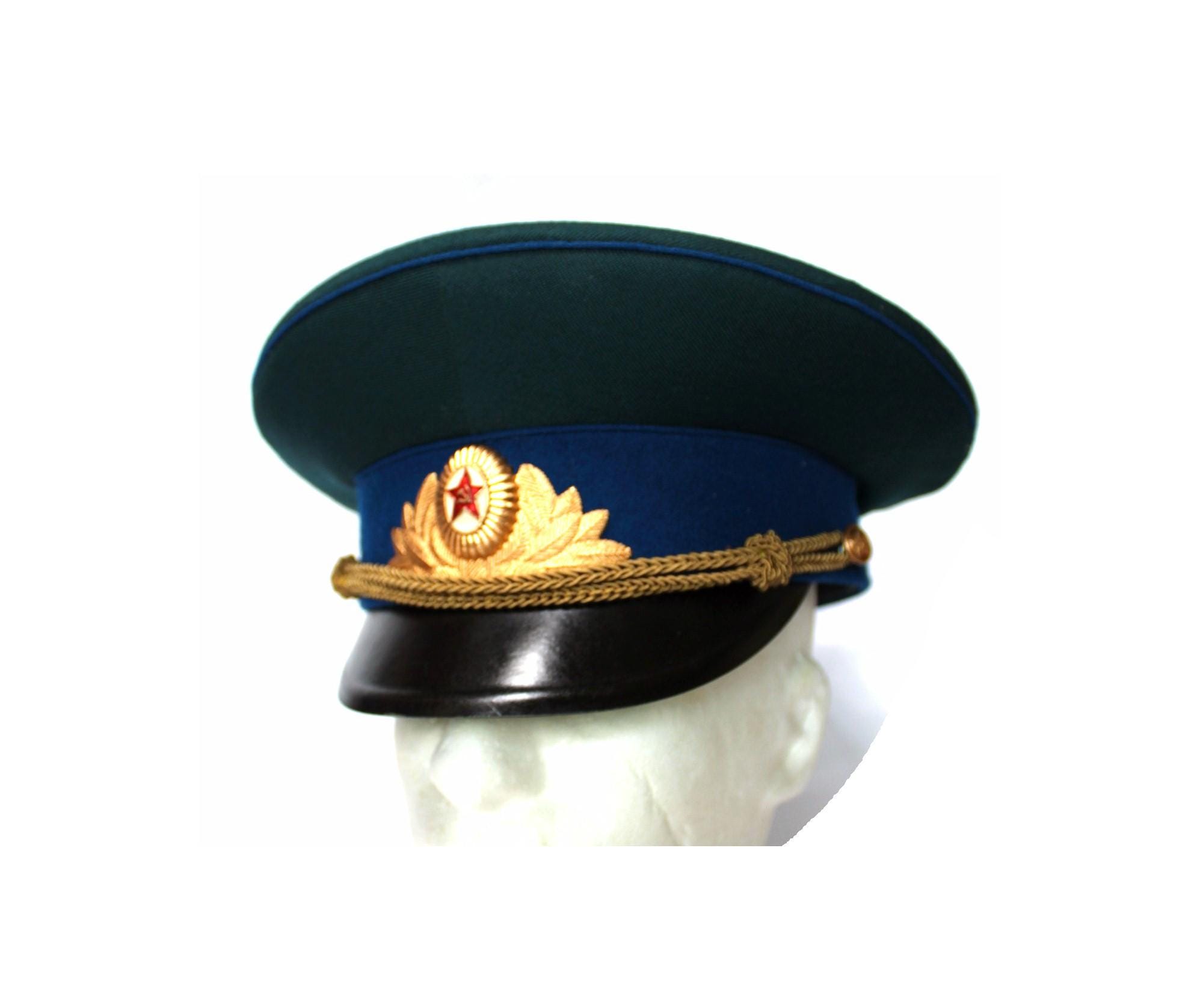 Authentic Vintage 1979 USSR KGB Officer Parade Cap Cold War Era Original Cap Badge and Soviet Military Factory Tag  Rare Collectible #161