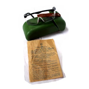 Vintage 1991 USSR Safety Glasses with Original Case and Instruction #85