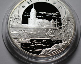 Vintage russische 3 Rubel Silbermünze, Kostroma oder Vyborg, 2003 #185.235