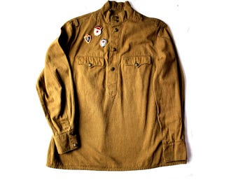 Vintage 1965 USSR Air Force Tunic, 41" Chest, Military Gymnasterka #49