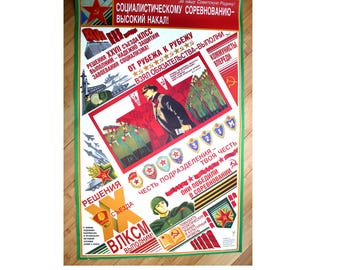 Vintage 1988 USSR Military Propaganda Poster: XXVII CPSU Congress